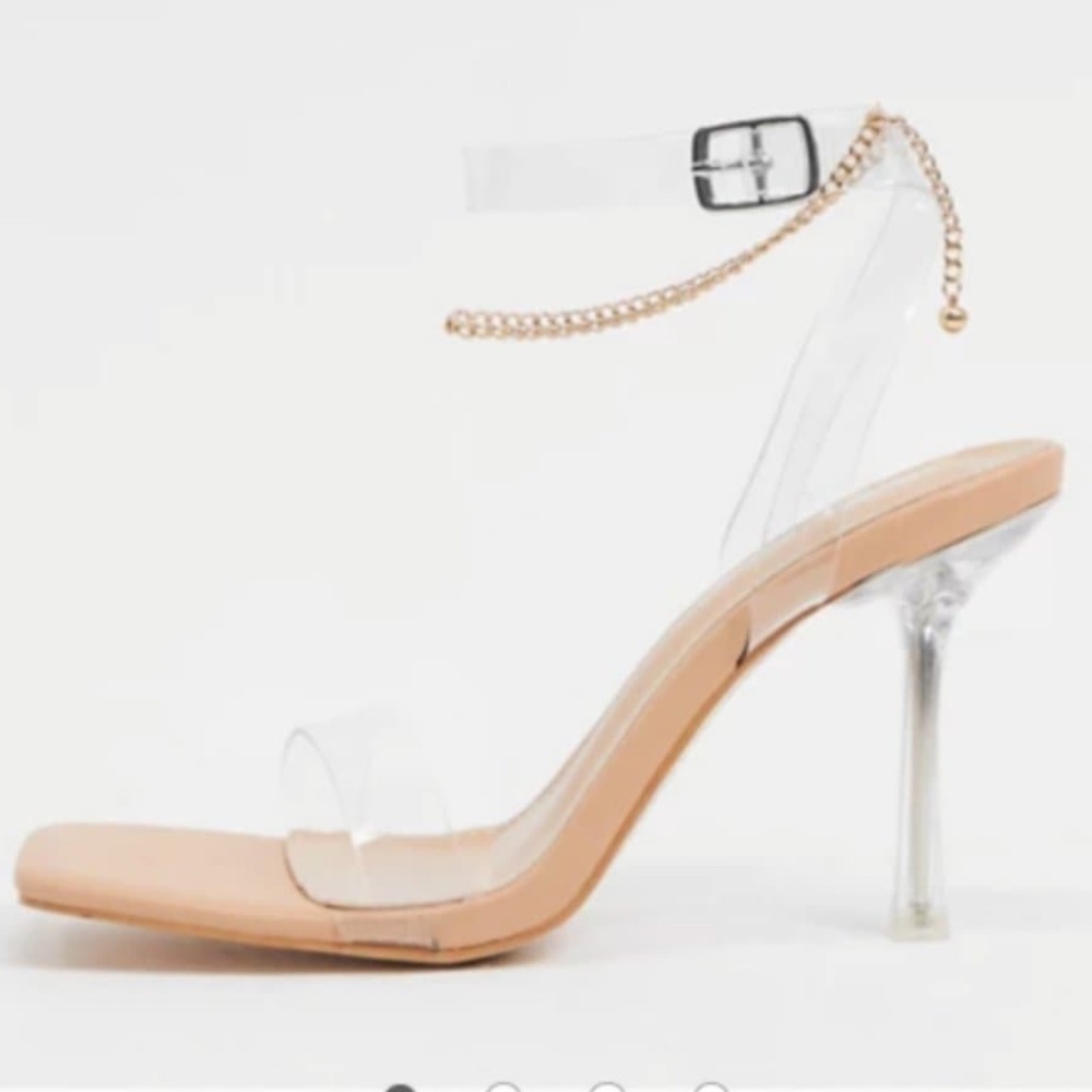 ☀️Public Desire Wide Fit Heeled Sandal Nude 8w